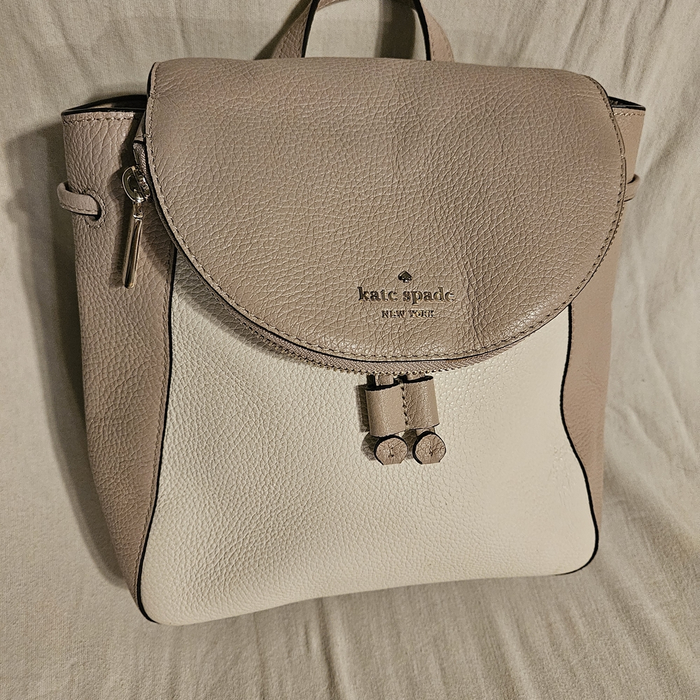 Kate Spade Beige and Cream Leather Backpack